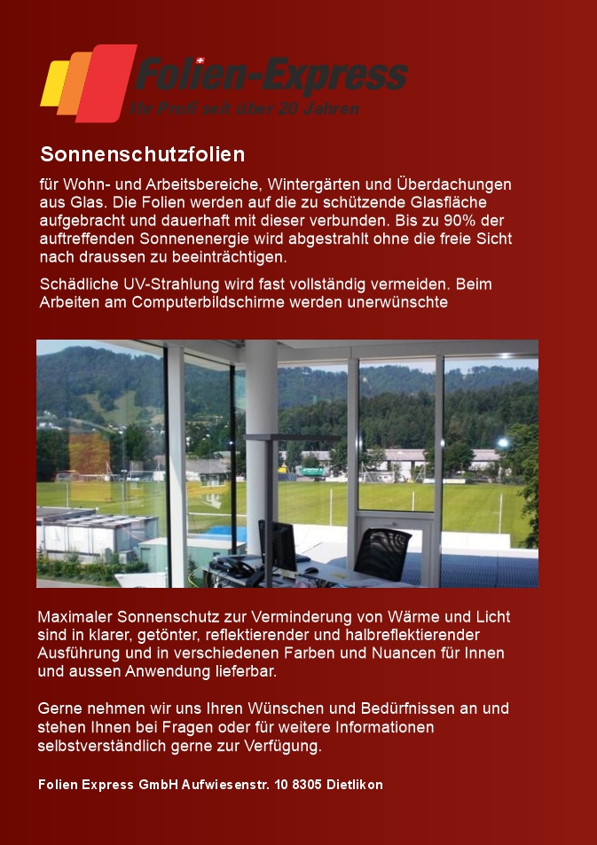 Sonnenschutzfolien